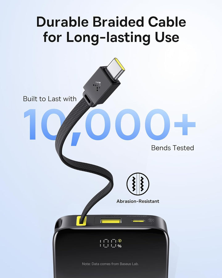 Baseus Portable Charger, 10000mAh Fast Charging Power Bank, 22.5W P...