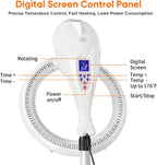 Procesador de cabello giratorio, control de pantalla digital LCD, acelerador de secador de pelo, estilo permanente (blanco)