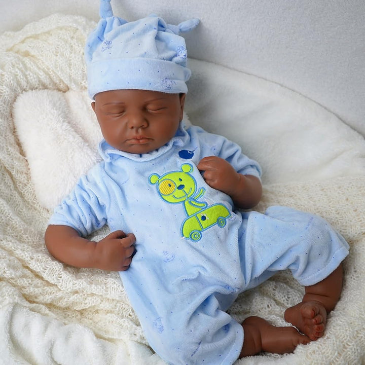 Niño de 18.5 pulgadas, muñeca de bebé de silicona completa, muñecas...