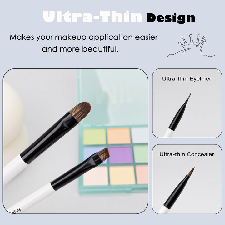 Daily Queen Juego de brochas de maquillaje portátiles, 8 piezas de...