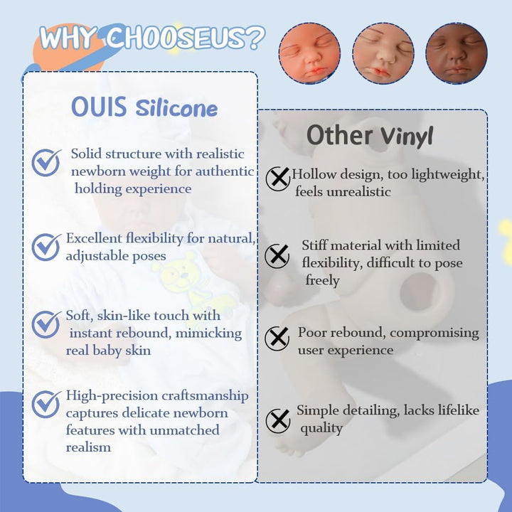 Niño de 18.5 pulgadas, muñeca de bebé de silicona completa, muñecas...