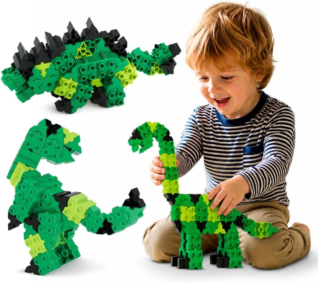 Dino 3 en 1 STEM - Bloques de construcción de dinosaurios, paquete