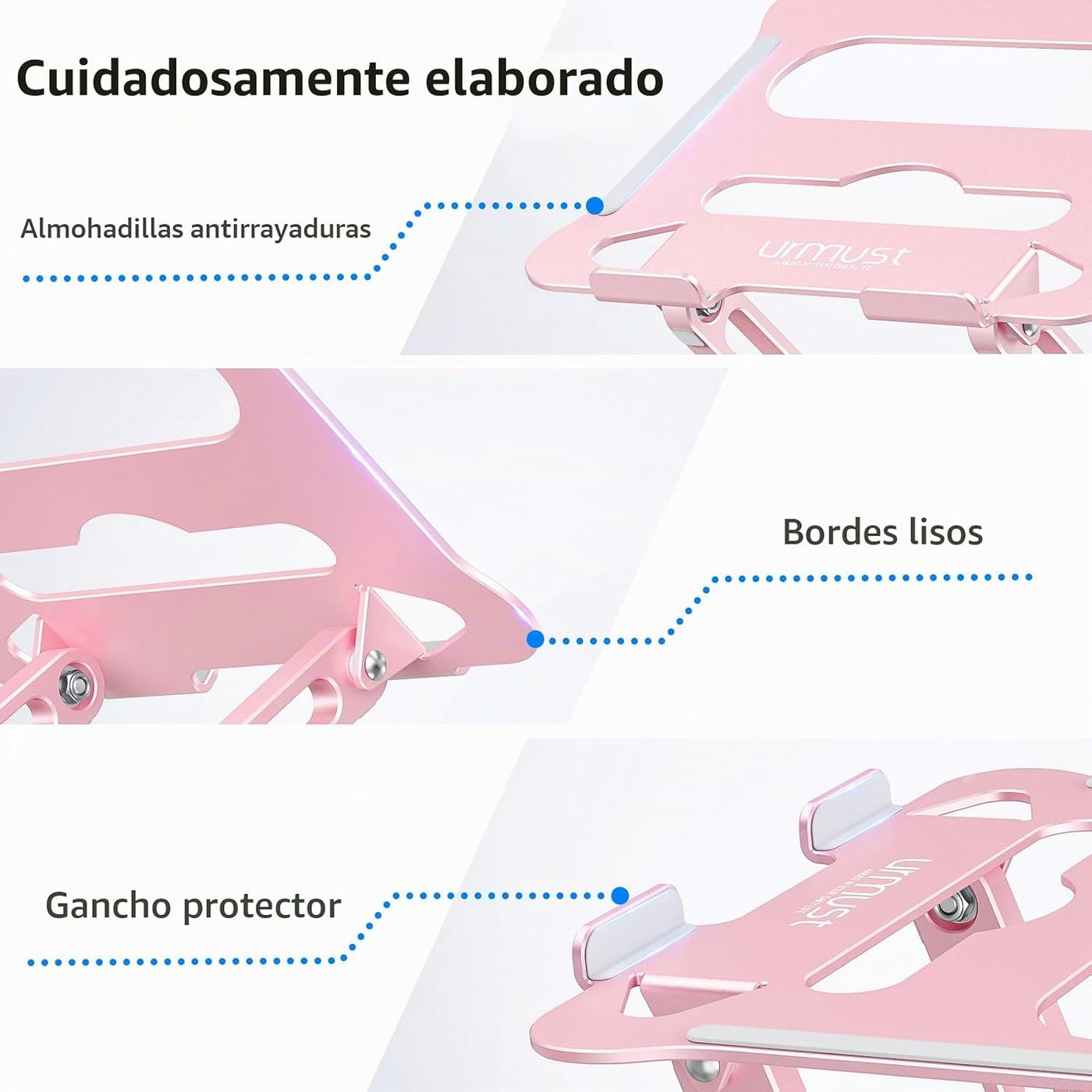Urmust - Soporte de aluminio ligero para laptop y notebook de hasta...