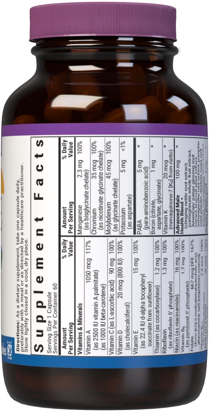 Bluebonnet Nutrition One for Men Whole Food-Based Multiple, nutrici...