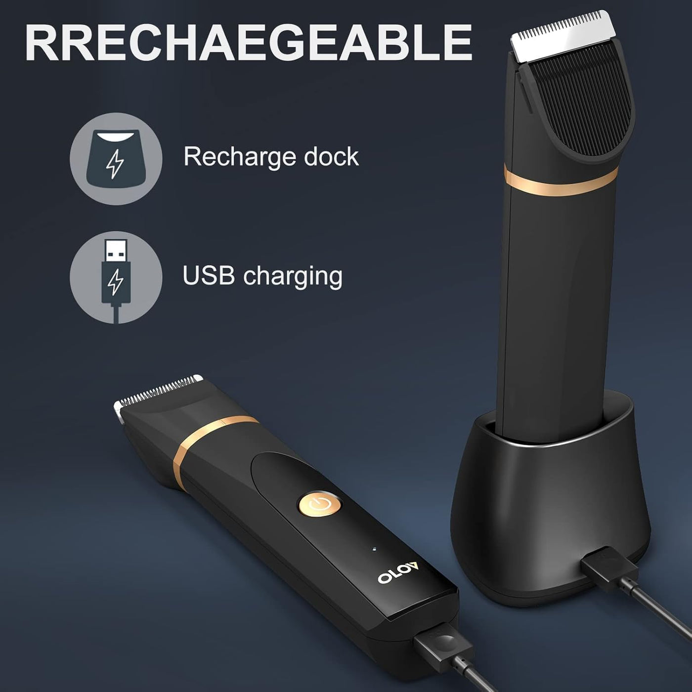OLOV - Afeitadora eléctrica de pelo corporal - Recortador de ingle...
