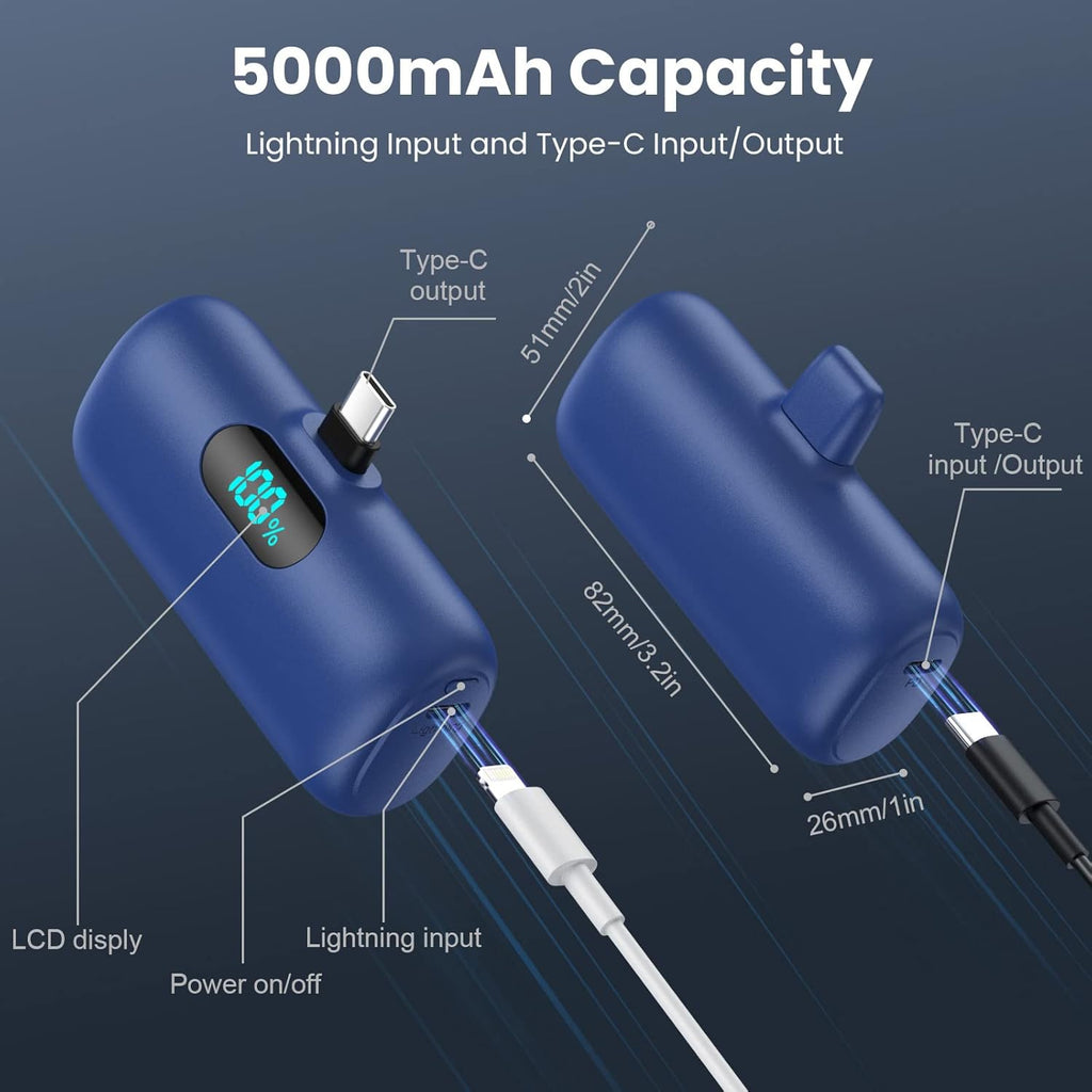 [Paquete de 2] Mini cargador portátil de 5000 mAh, batería portátil...