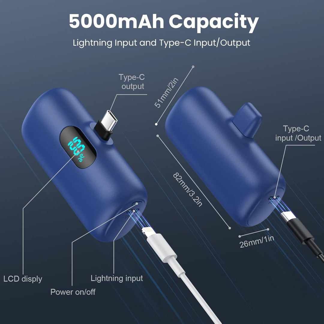 [Paquete de 2] Mini cargador portátil de 5000 mAh, batería portátil...