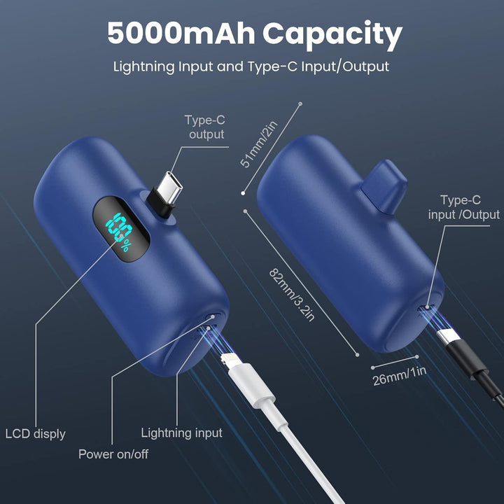[Paquete de 2] Mini cargador portátil de 5000 mAh, batería portátil...