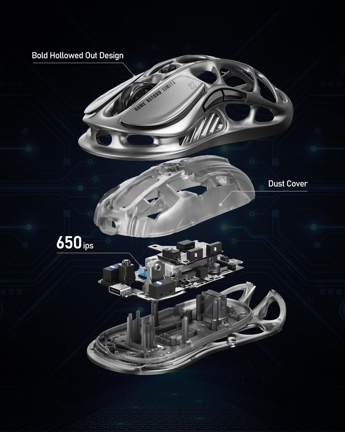 GravaStar Mouse inalámbrico para juegos Mercury M1 Pro - Sensor PAW...