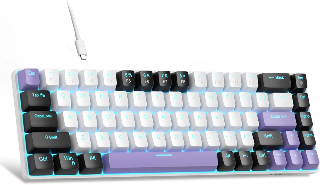 MageGee MK-Box - Teclado portátil 60% mecánico para juegos, retroil...