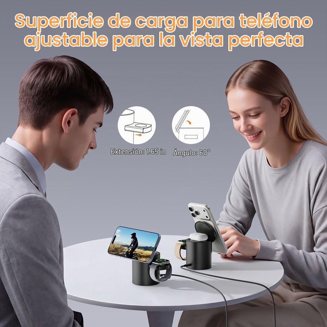 Soporte magnético plegable 3 en 1 cargador inalámbrico para iPhone Watch