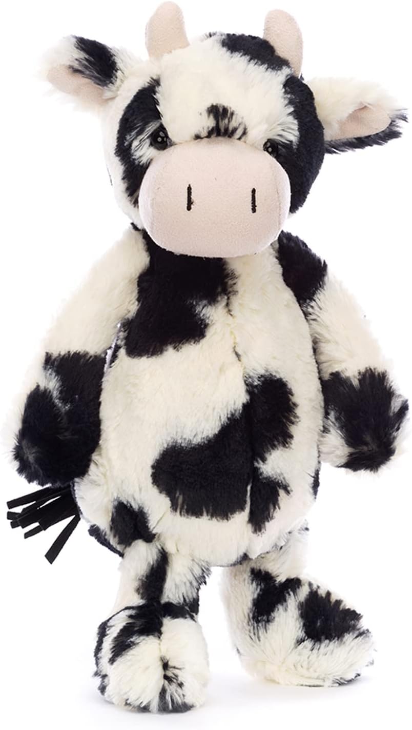 Jellycat Becerro Tímido, Animal de Peluche, Mediano de 12 Pulgadas - Juguete de Peluche Clásico del Patio de la Granja - Regalo Clásico para Niños