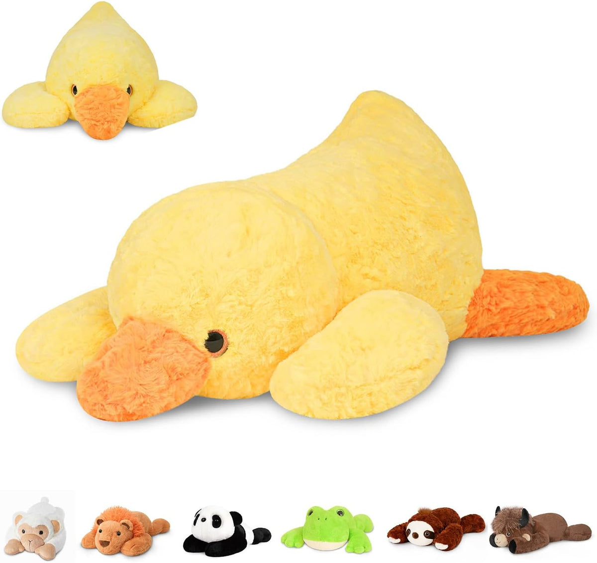 Niuniu Daddy - Animales de peluche con peso, 20 en 3.3 libras, almohada de felpa de pato