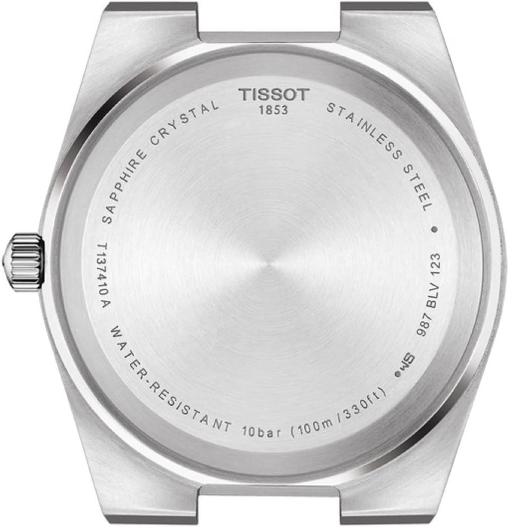 Reloj de vestir Tissot para hombre PRX con carcasa de acero inoxidable 316L, color gris T1374101103100
