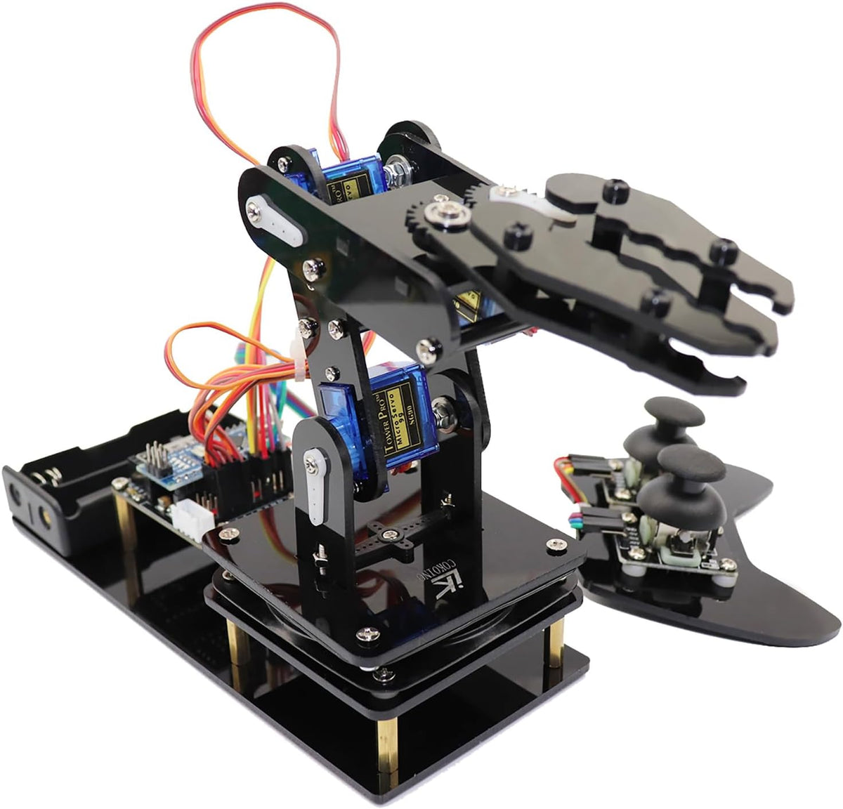 Brazo robot para Arduino, kit de construcción de robot inteligente que puede memorizar y repetir movimientos para principiantes, adolescentes/adultos para aprender electrónica, programación