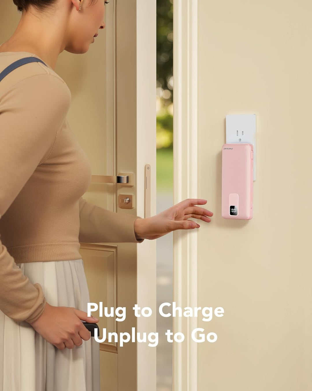 charmast Cargador portátil de 20000 mAh con enchufe de pared, carga...