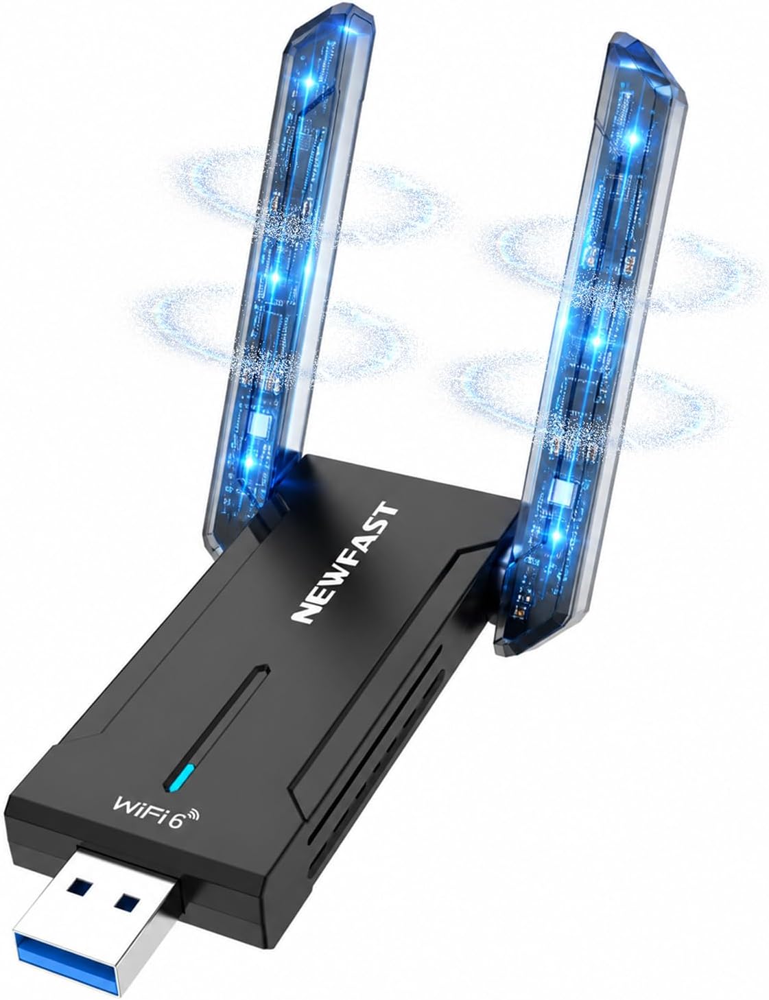 NEWFAST AX5400 Adaptador USB WiFi 6 para PC de escritorio Tri-Band USB 3.0