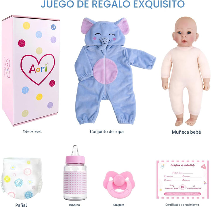 Aori Muñeca de bebé niño de 17 pulgadas, muñecas de bebé de la vida...