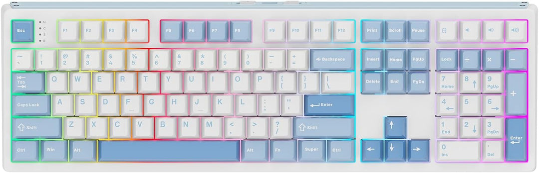 EPOMAKER TH108 Teclado mecánico de tamaño completo, teclado inalámb...