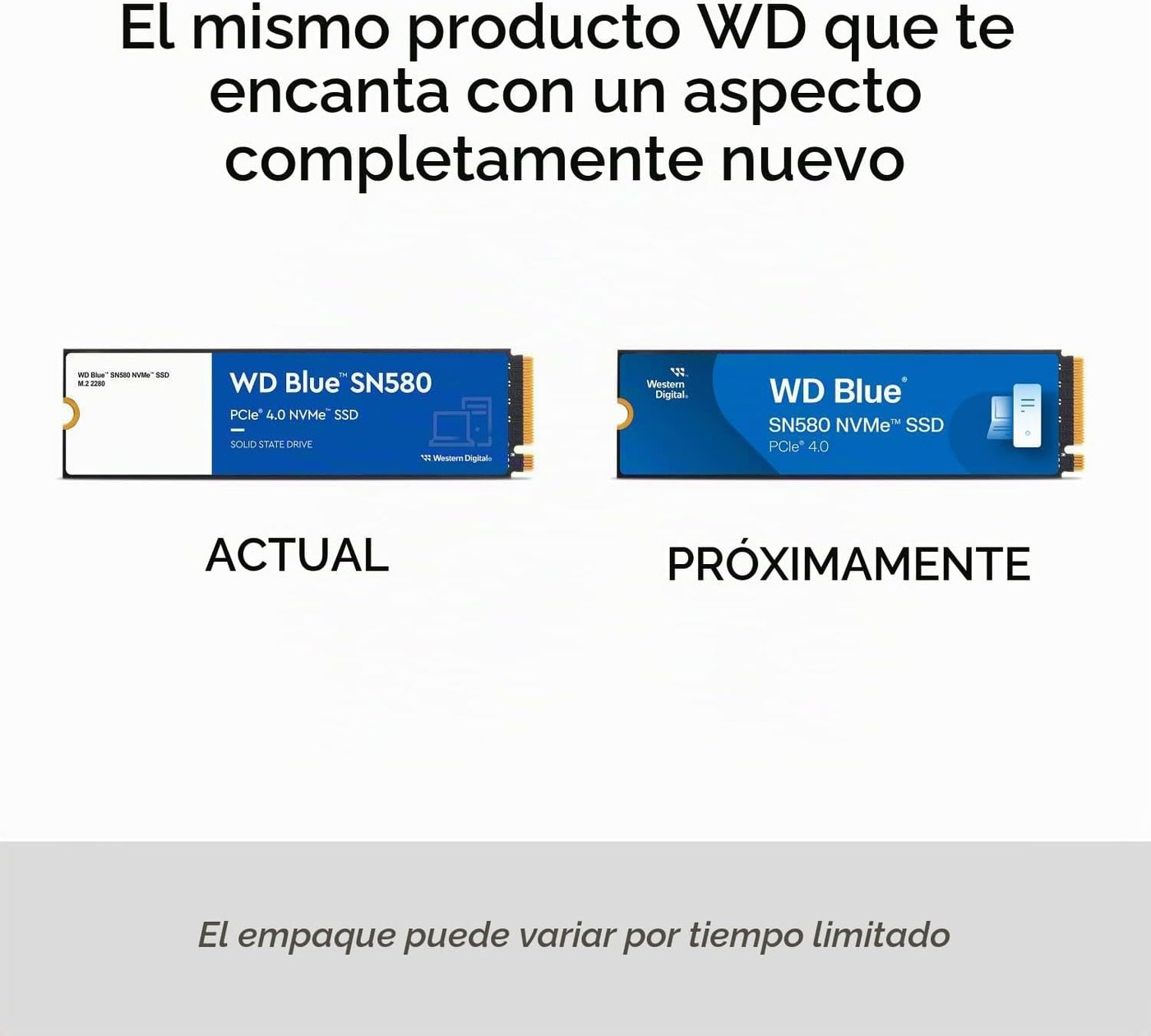 Western Digital SSD de estado sólido interno NVMe WD Blue SN580 de...