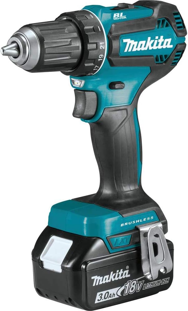 Makita XFD131 18V LXT Litio-Ion Kit de taladro inalámbrico de 1/2" sin escobillas (3.0Ah), velocidad variable