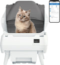 Caja de arena automática para gatos, control de aplicación, diseño abierto, monitor de salud inteligente, adecuado para gatos medianos y gatitos, seguridad antipellizcos, funcionamiento