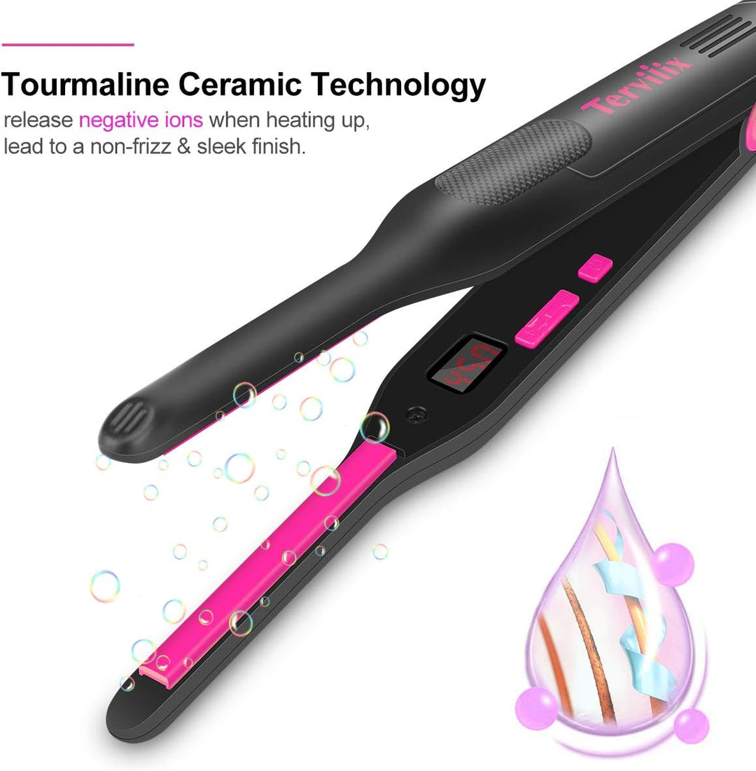 Terviiix Plancha plana tipo lápiz, planchas pequeñas para cabello c...
