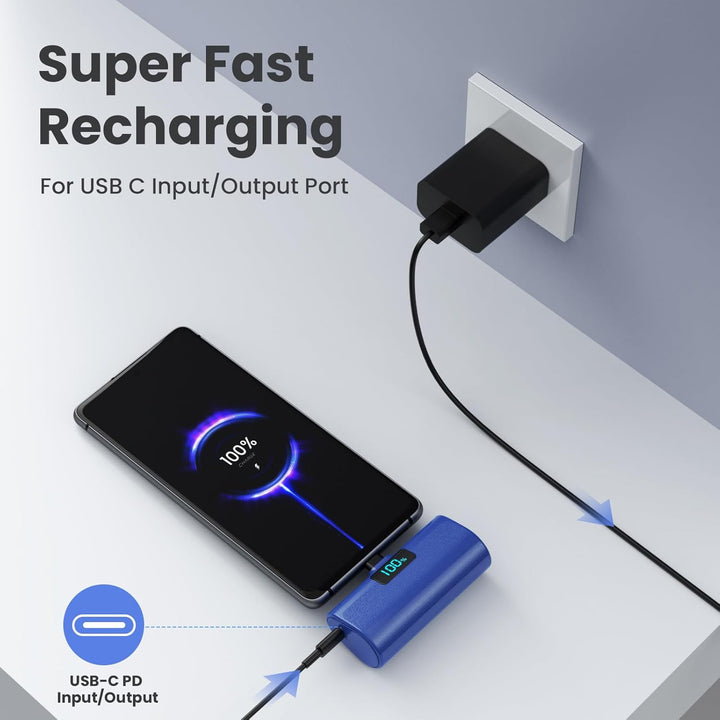 [Paquete de 2] Cargador portátil pequeño de 5200 mAh, banco de ener...