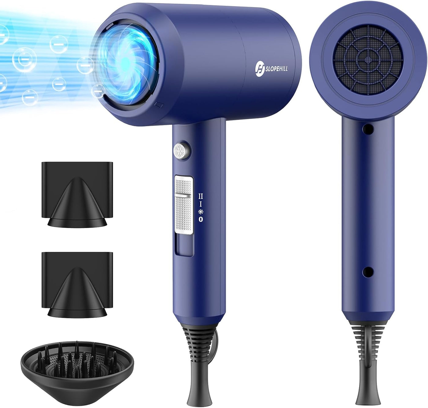 Slopehill - Secador de pelo iónico profesional de 1800 W, bajo ruid...