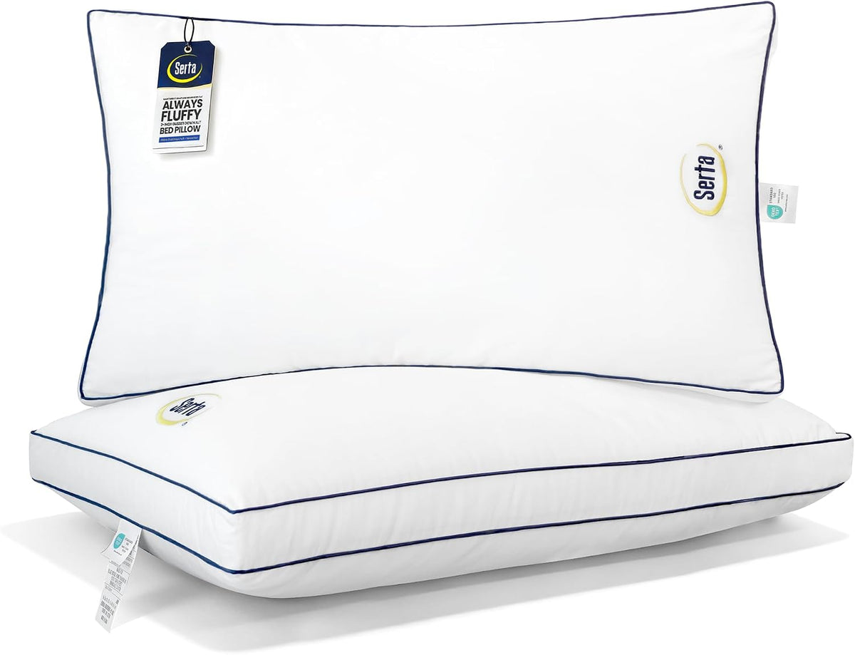 Serta Juego de 2 almohadas de cama tamaño King, soporte suave medio