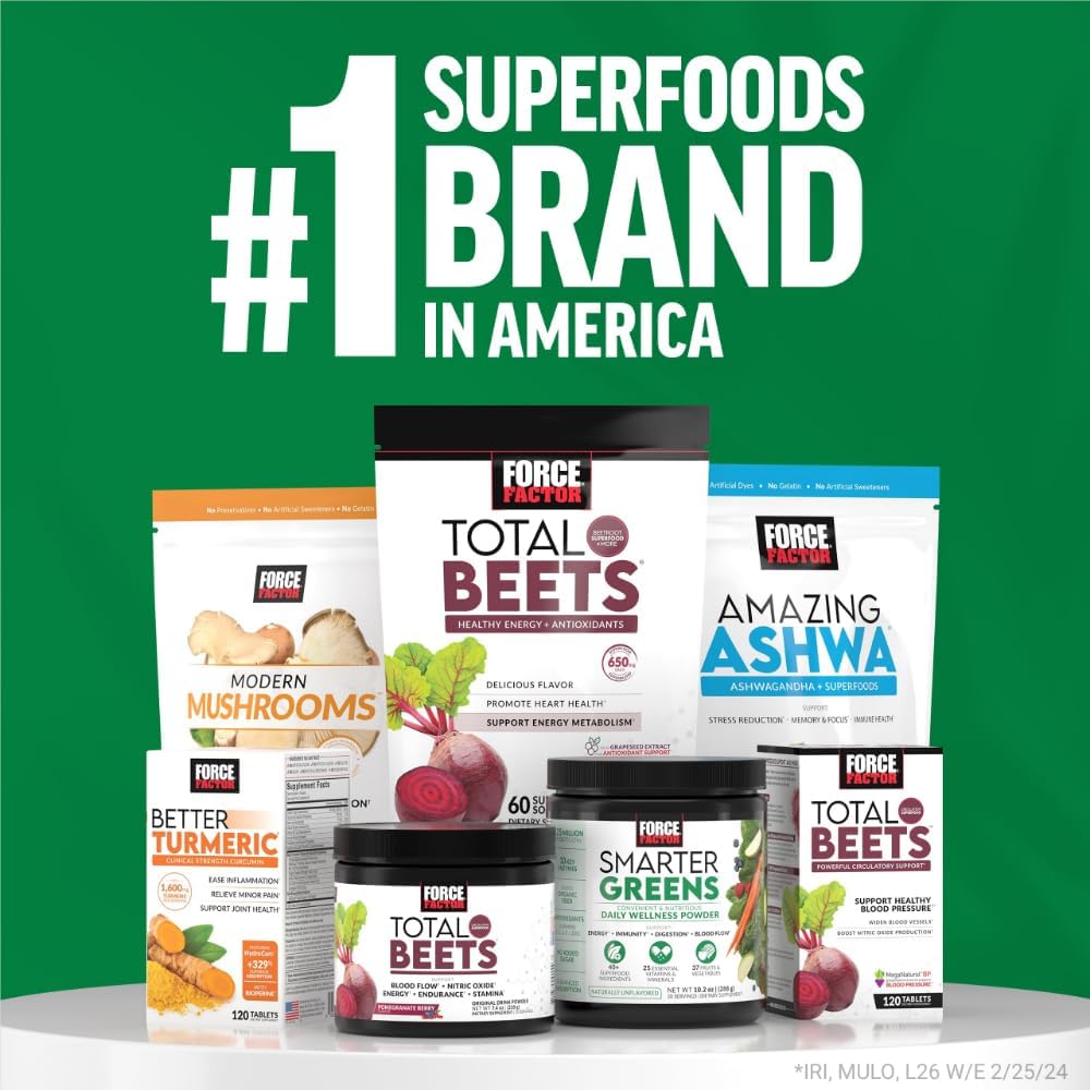 FORCE FACTOR Smarter Greens Superfoods + polvo energético para aume...