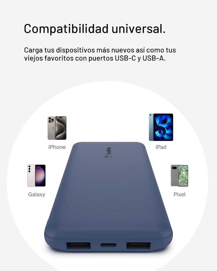 Belkin Cargador portátil, banco de energía USB C de 10000 mAh con 2...