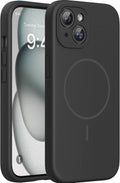 Miracase - Carcasa de silicona y magnética para iPhone 15, color negro oscuro