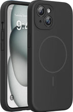 Miracase - Carcasa de silicona y magnética para iPhone 15, color negro oscuro