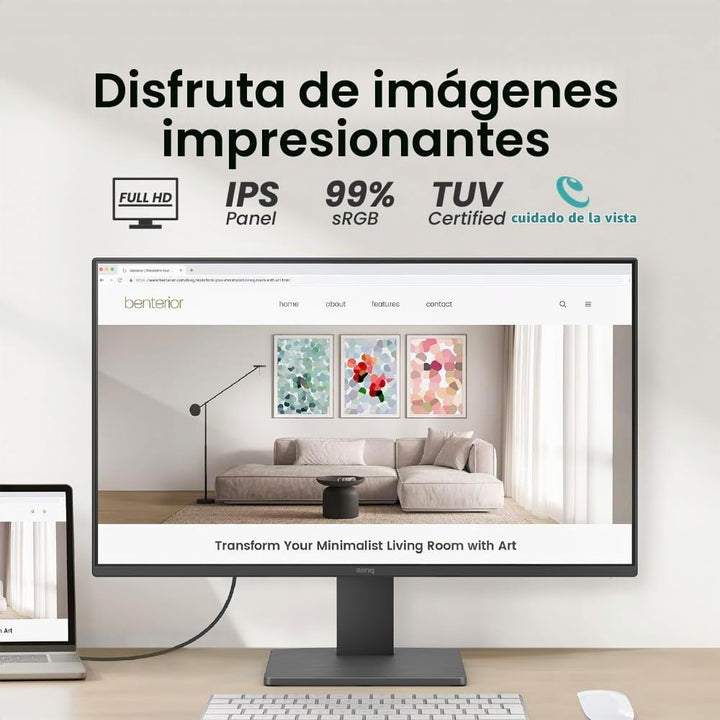 BenQ GW2491 Monitor de cuidado ocular IPS de 23.8 pulgadas, 1080p F...