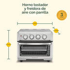 Cuisinart Horno tostador con freidora de aire, 1800 W, 8 en 1 con freidora