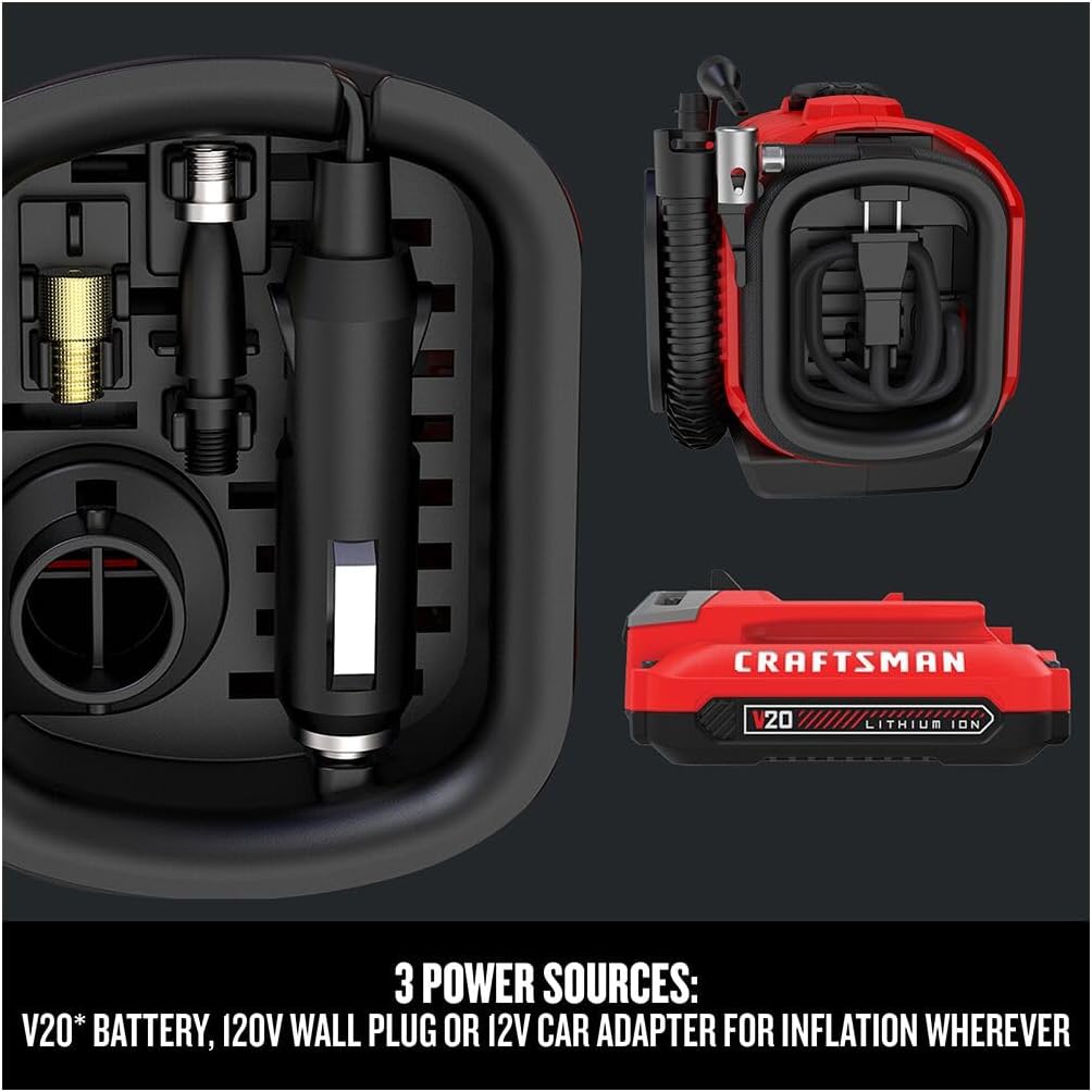 CRAFTSMAN Compresor de aire portátil para inflador de neumáticos V2...