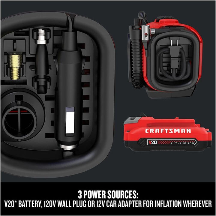 CRAFTSMAN Compresor de aire portátil para inflador de neumáticos V2...