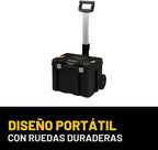 DEWALT Caja de herramientas con ruedas modular, caja de herramientas rodante grande con mango telescópico, portador portátil almacenamiento profundo apilable TSTAK (DWST17820)
