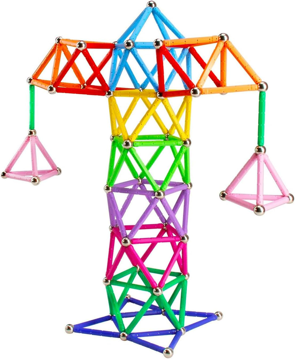 Juego de 312 piezas de varillas magnéticas de construcción, juguetes educativos magnéticos, juguetes de apilamiento magnético STEM, juguete de construcción no tóxico, rompecabezas 3D con