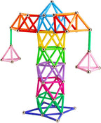 Juego de 312 piezas de varillas magnéticas de construcción, juguetes educativos magnéticos, juguetes de apilamiento magnético STEM, juguete de construcción no tóxico, rompecabezas 3D con