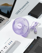 Gaiatop Ventilador de escritorio USB, flujo de aire fuerte de 3 vel...