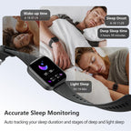 FITVII Reloj Inteligente de Salud y Fitness (Responder/Realizar Llamadas), Reloj Inteligente con Monitoreo de Frecuencia Cardíaca y Presión Arterial 24/7, Seguimiento del Sueño, Monitor de Oxígeno en