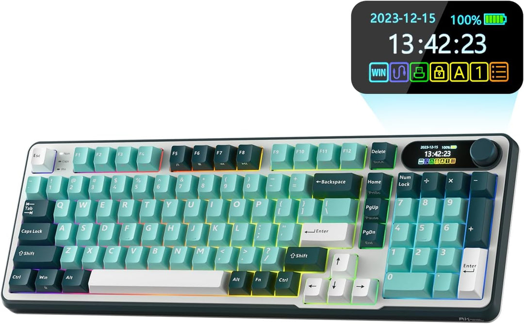 RK ROYAL KLUDGE S98 Teclado mecánico con pantalla inteligente y per...