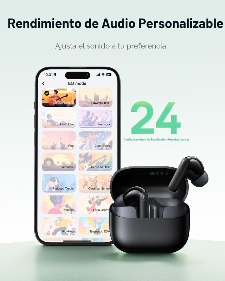 Baseus Bass BP1 NC - Auriculares inalámbricos híbridos con cancelac...