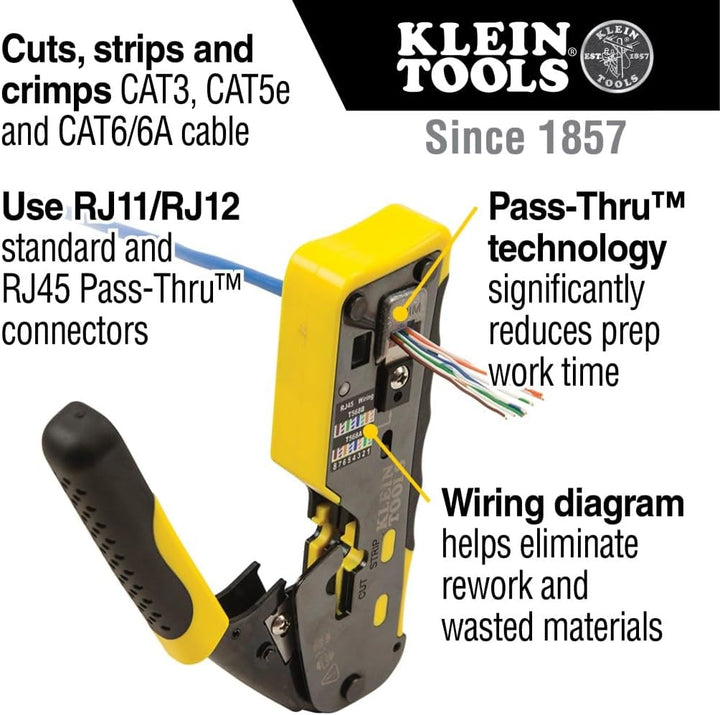 Klein Tools VDV226-110 Crimpadora de cables de datos modulares con...