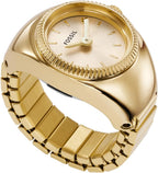Fossil Reloj de Cuarzo de Acero Inoxidable de Dos Manos para Mujer con Anillo