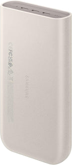 Samsung Cargador portátil 20.000 mAh Power Bank carga súper rápida 45W, 3 puertos USB-C, beige
