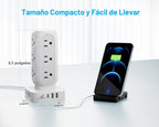 Torre de regleta de alimentación de enchufe plano, estación de carga rápida