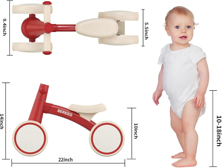 SEREED - Bicicleta de equilibrio para bebés de 1 año, niños y niñas...